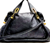 Chloe Paris. Phoebe Philo Designer. Black Large Size Leather SHand Bag Black Leather