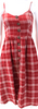 Reformation NY. Red Plaid Printed Linen Sleeveless  Casual Dress