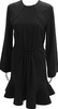 Chloe Paris. Black Long Sleeves Knee Length Ruffle Swing Dress