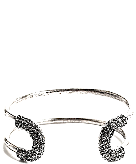 Giles & Brother NY. Vintage Silverplated Crystals Embellishment Cortina Cuff Bracelet