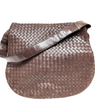 Bottega Veneta Italy. Brown Intercacciato Leather Shoulder Bag