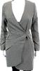 Jason Wu Long Sleeves V-Neck Wool Houndstooth Double Breasted Jacket