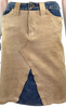 Dolce & Gabbana Italy. Beige Suede Leather Blue Cotton Denim Mini Skirt
