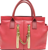 Chloe PARIS. Red Leather Shoulder Bag / Crossbody Strap Hand Bag