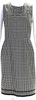 Lanvin Paris. Black/White Cotton Polka Dot Darted Zipped Midi Sheath Dress