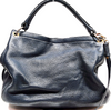 Miu Miu Italy. Dark Slate Gray Pebbled Leather Shoulder Bag