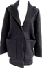 Balenciaga Paris. Black Wool, Nylon, Acetate, Cupro Minimal Design Car Coat