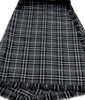 Burberry London. Black/Grey Plaid Wool Skirt