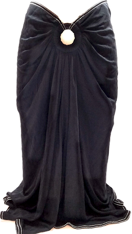 Prada Italy. Dark Gray Long Sleeve Cashmere Ribbed Knit Turtleneck Sweater