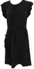 Prada Italy. Black Acetate Sleeveless Ruffled Round Neck Knee Length Dress