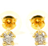 Paris Unbranded. 18K (18-karat) Yellow Gold (YG) Earrings with 0.05ct Diamonds, Total Weight 0.2g