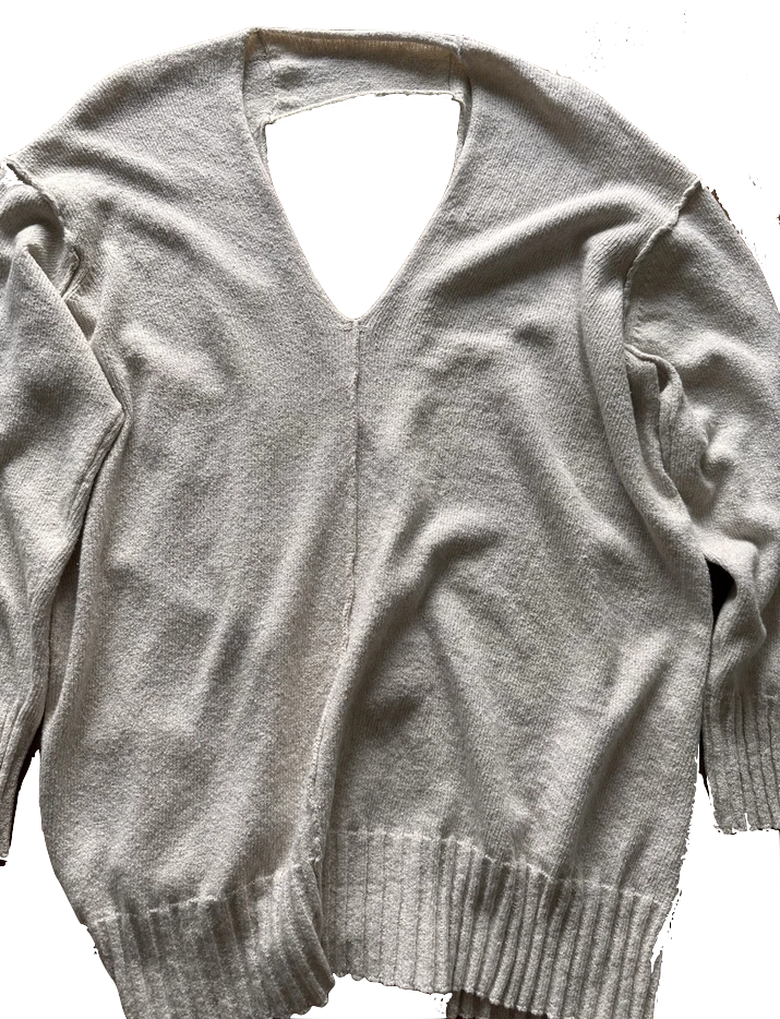 Isabel Benenato Italy. Wheat Color Cotton/Linen Ecru Sweater