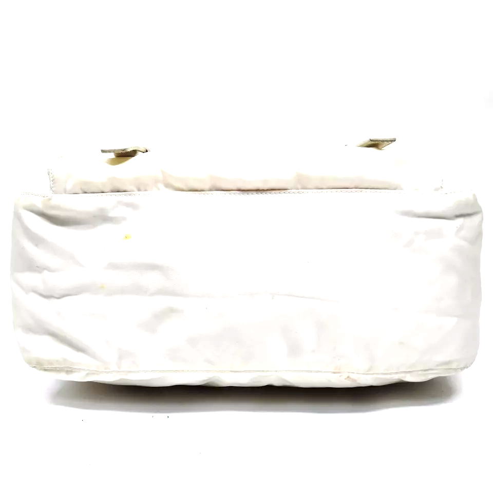 Prada Italy. White Tessuto Nylon Vintage Crossbody Bag