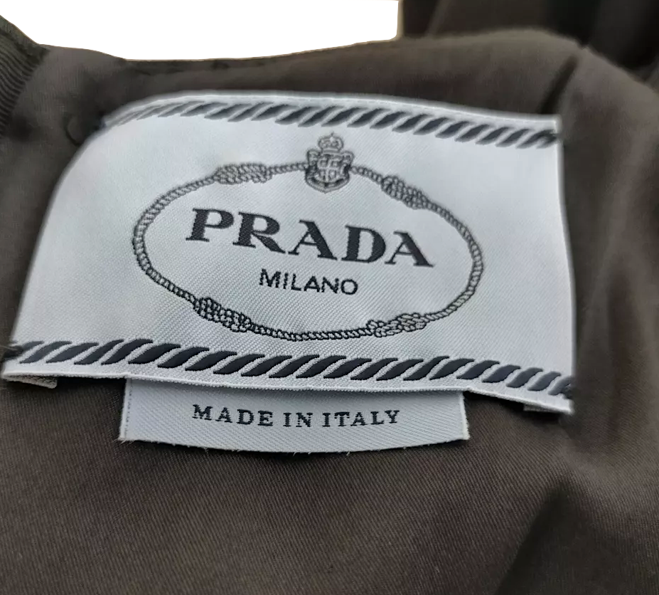 PRADA ITALY. Black Rayon, Elastane, Nylon Sheath Dress with Bow Detail