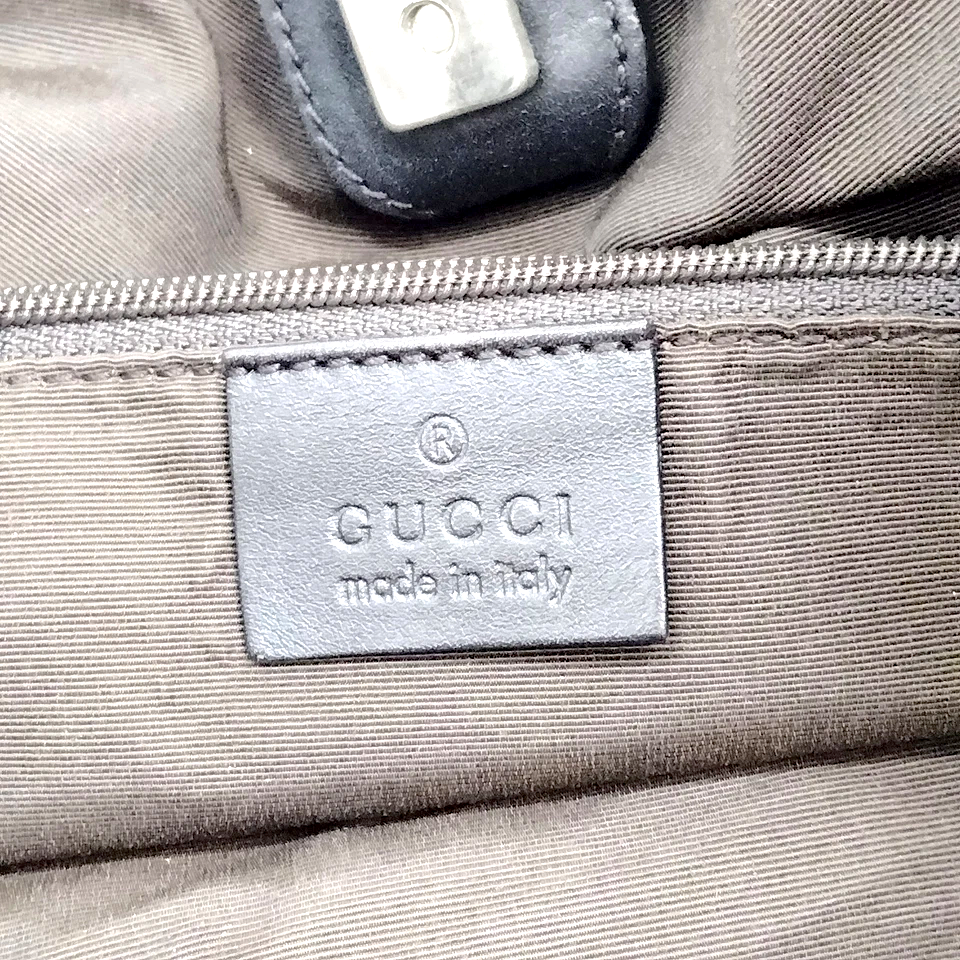 Gucci Italy. Brown Canvas Logo GG Large Hobo Style Shoulderbag