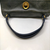 Yves Saint Laurent Paris. Navy Blue/Gray Leather Shoulderbag