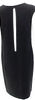 Jil Sander Navy Blue Acetate V-neck Cut-Out Back, Sleeveless Lined Shift Dress