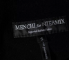 Menchi For Intermix Black Wool Fleece / Leather Trim Coat Jacket