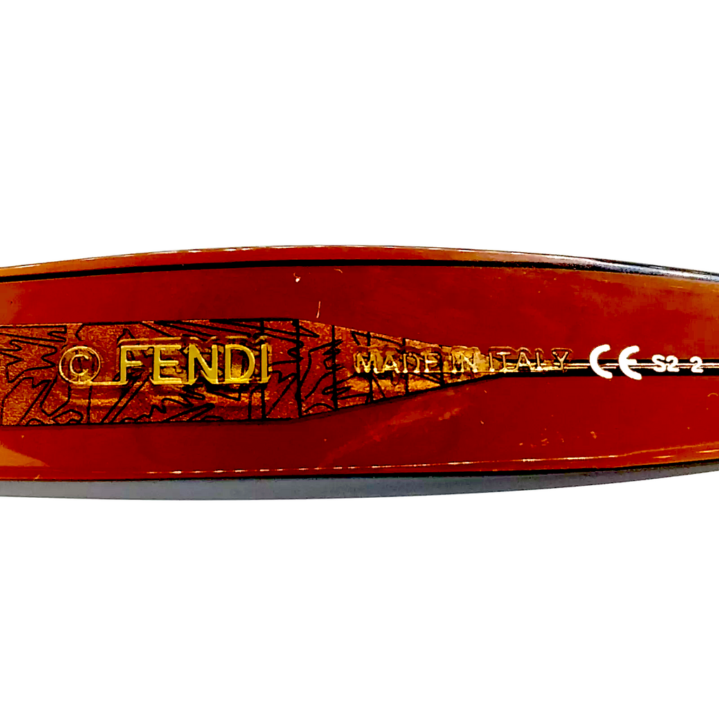 Fendi ITALY. Super Thick Amber Acetate Unisex Sunglasses FF0106 S w/Fendi Box & Case