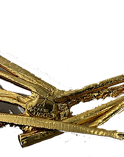 Antigona Paris  Goldplated  Signed on Reverse Brutalist Statement Necklace