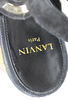 Lanvin Paris. Black Suede Platform Ankle Buckle Open Toe Sandals Size 39