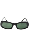 Morgenthal Frederics NYC. Black Carmenita 48MM 20MM DarkLenses Sunglasses