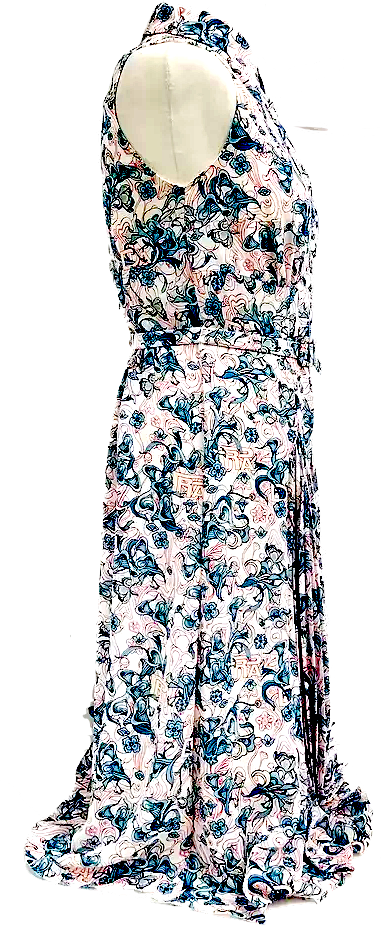 Prada Italy. Polytech Vintge Floral Print Dress