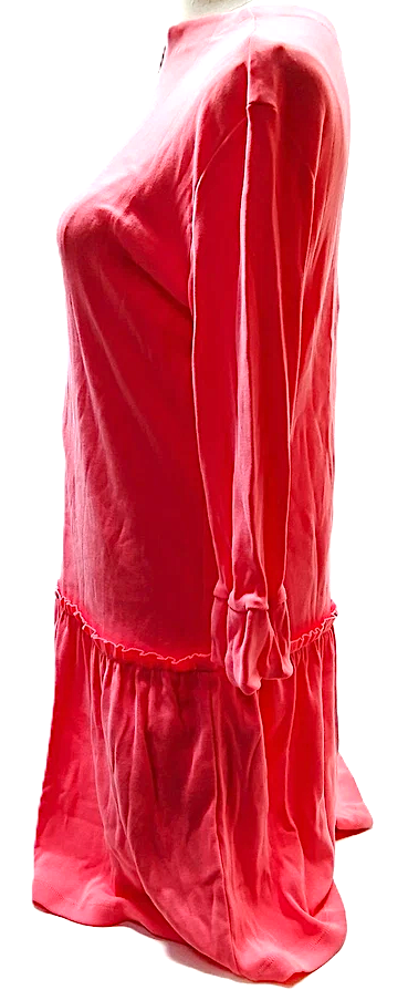 Miu Miu Italy. Pink Cotton Zipper Front Mini Dress