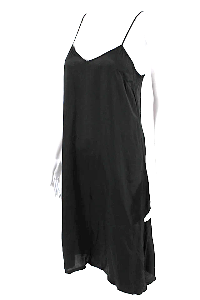 Dries Van Noten Belgium. Black V-Neck Sleeveless Cashmere Slip Dress