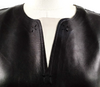 Fendi Italy. Black Leather/Silk Top