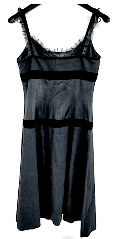 UNITED TOKYO JAPAN. Black Poly Blend Random Hem Flare Long Skirt