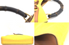 GUCCI Italy. Vintage Yellow Canvas/Leather Bamboo Tote Bag/ Shoulder Bag