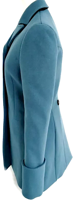 Prada Italy. Blue/Teal Wool, Nylon, Cashmere, Elastane, Polyester Silk Coat/Blazer