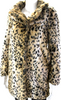 Talula  Faux Fur Leopard Print Button Down Coat