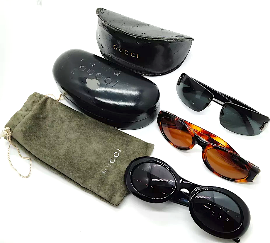 Gucci Italy. Vintage Authentic Sunglasses with Original Gucci Cases