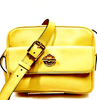 CELINE PARIS. Yellow Leather Gold Plated Hardware