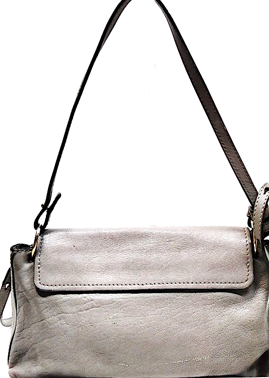 Chloe Paris. Phoebe Philo. Vintage Gray Leather Mini Shoulder Bag / Hand Bag / Crossbody Bag