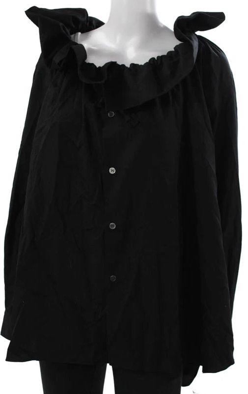 Comme Des Garcons Japan.  Black Buttonup Long Sleeve Tunic