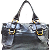 CHLOE PARIS. Black Leather Shoulder Bag / Hand Bag w/Crossbody Strap