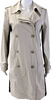 DONNA KARAN DKNY Beige Cotton Collared Belted Zip Up Mid-Length Jacket