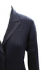 Issey Miyake Japan. Pleats Please. Navy Textured Long Sleeve Button Blouse
