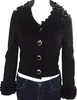 Dolce and Gabbana Italy. Black Wool Ruffled Collared Buttoned Blazer