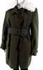 Proenza Schouler NY. Green Front Zip Faux Fur Hooded Jacket