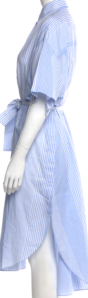 MAISON KITSUNE PARIS. Blue Cotton Striped Long Dress