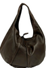 KITAMURA JAPAN. Vintage Extra Large Dark Brown Leather Hobo Style Shoulder Bag