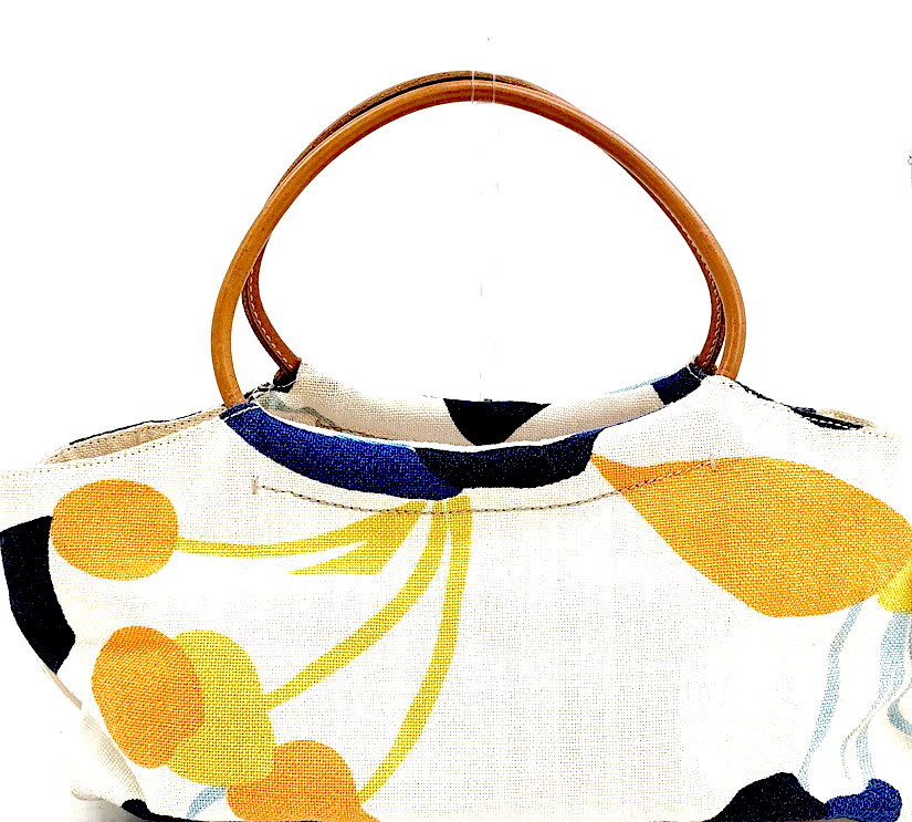 Miu Miu ITALY. Beige Canvas Multi-Color Abstract Shoulder Bag / Hand Bag