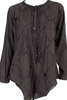 ISSEY MIYAKE JAPAN. HAAT HEART. Brown Cotton Cashmere Patchwork Asymmetric Blouse