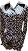 MOSCHINO Italy. Black Silk Polka Dot Blouse