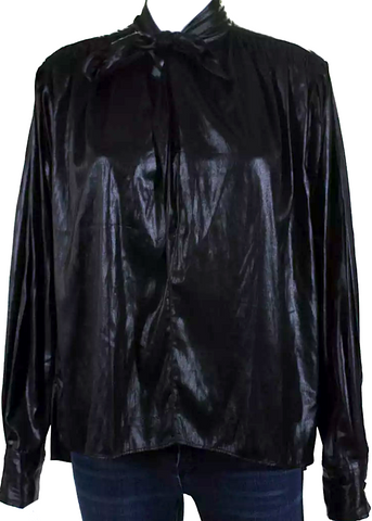 Helmut Lang NY. Black Polymaide Blend Notched Lapel Asymmetrical Zip Motorcycle Jacket