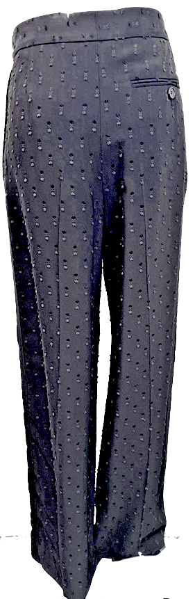 NWT Alexander McQueen Black Tuxedo Swiss Dots Flat Front Pants